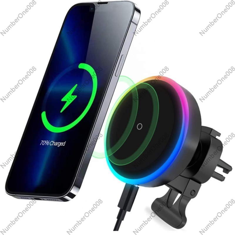 Wireless Car Charger Mount Fast Charging - Magnetische draadloze autolader met koelventilator, ventilatieopening