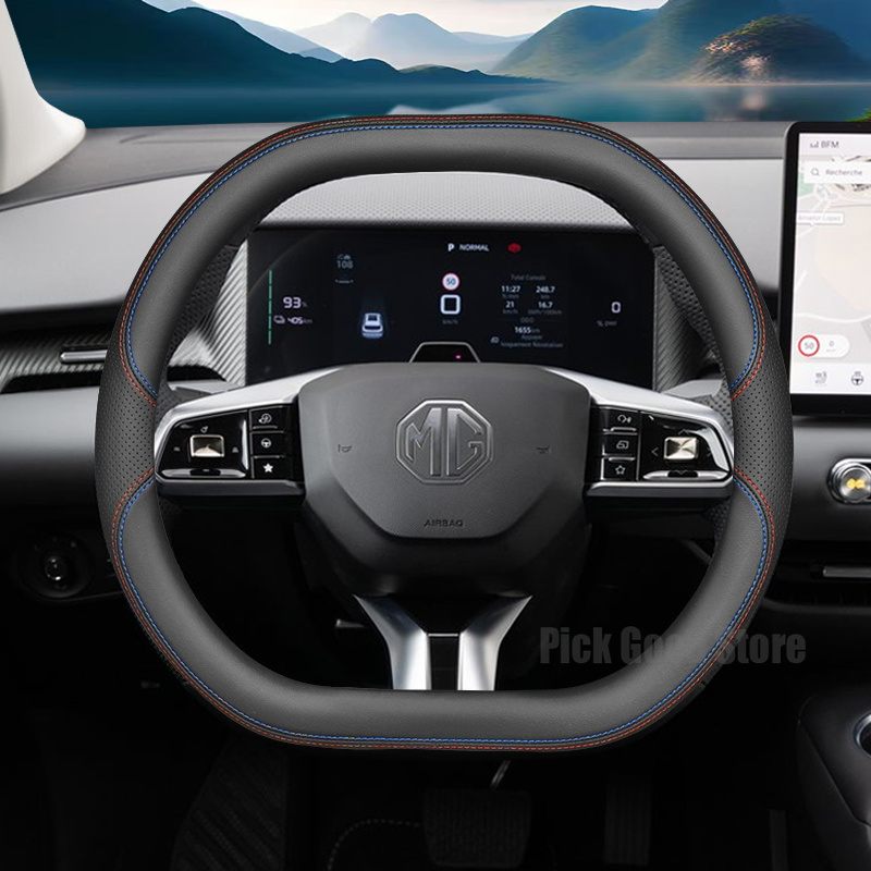 Car Steering Wheel Cover Anti Slip Breathable - Nappa lederen auto stuurwielhoes voor alle
