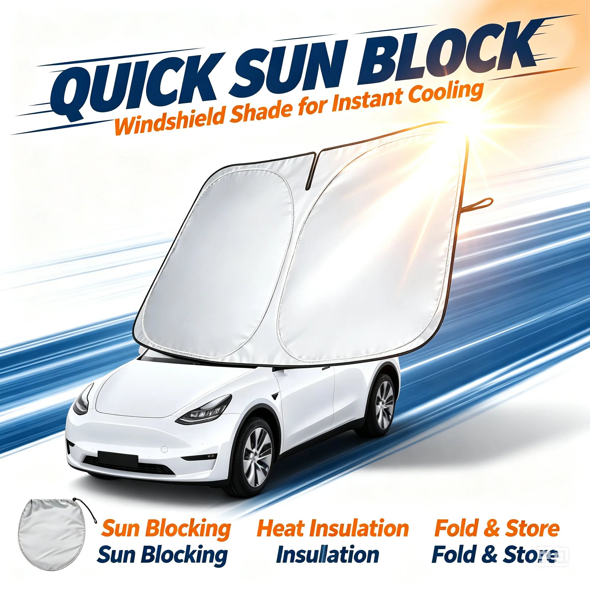 Autozonnescherm UV-reflectie v - Car Sunshade Windshield Umbrella Foldable recensie en prijs