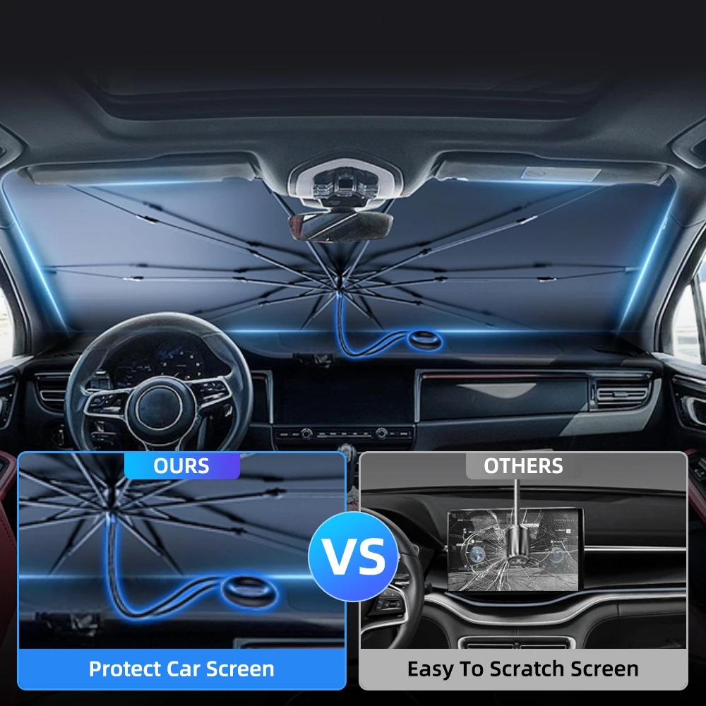Nieuwe Verbeterde Auto Voorrui - Car Sunshade Windshield Umbrella Foldable recensie en prijs
