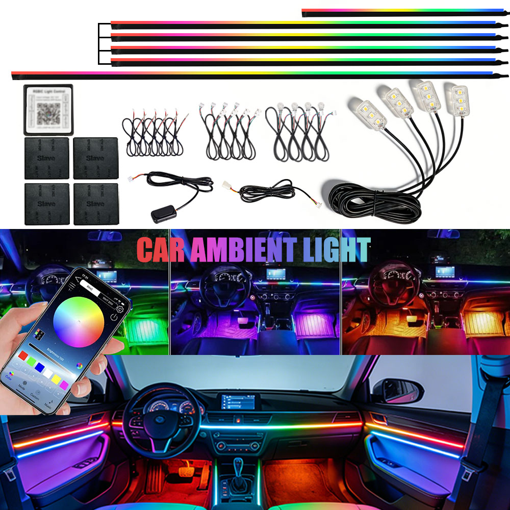 6/10/14/18/22 In1 Auto Acryl L - Led Ambient Interior Car Lights App Control recensie en prijs