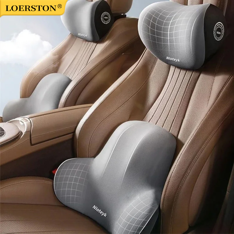 Traagschuim Auto Nekkussen Aut - Memory Foam Car Neck Pillow Lumbar Support recensie en prijs