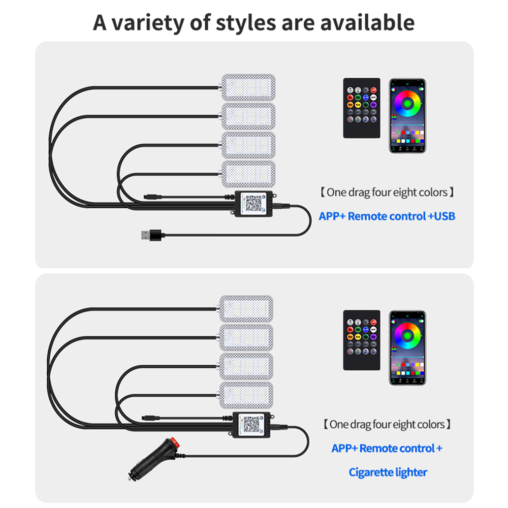 Auto LED Voetruimtelamp 4 stuk - Led Ambient Interior Car Lights App Control recensie en prijs