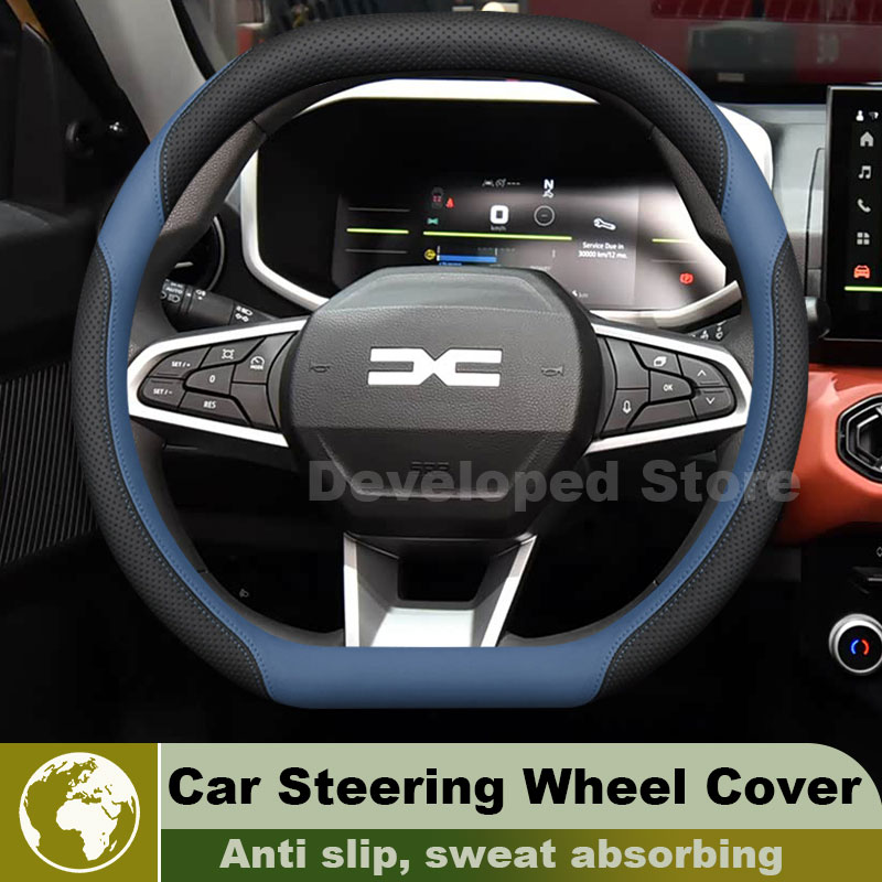 Lederen auto stuurwielhoes voo - Car Steering Wheel Cover Anti Slip Breathable recensie en prijs