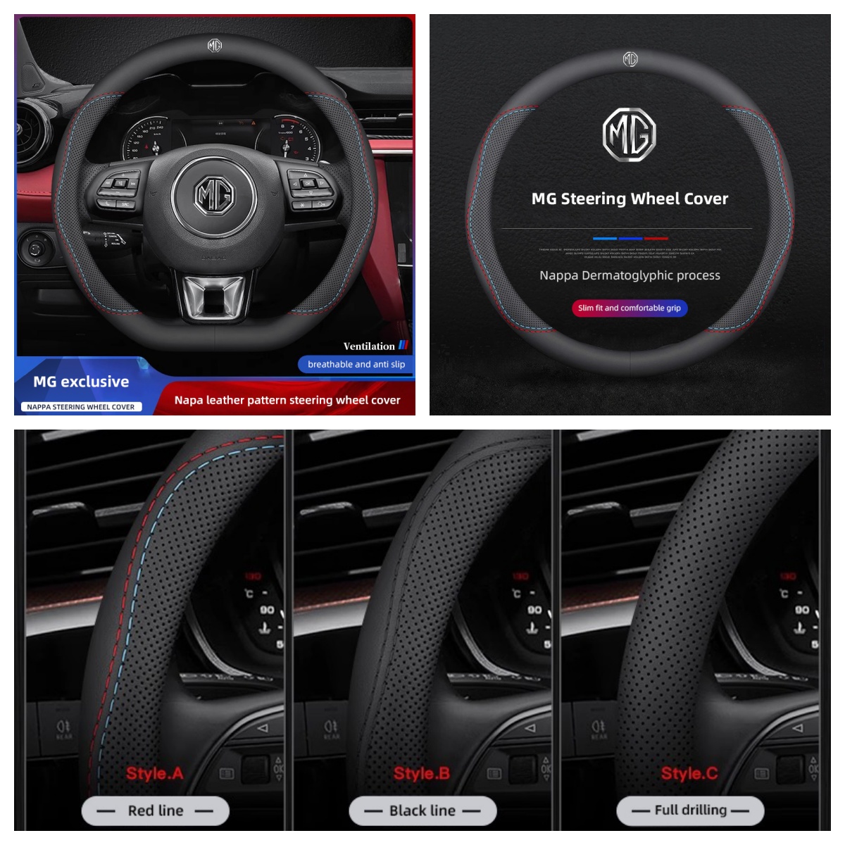 1 Stuks Napa Lederen Auto Stuu - Car Steering Wheel Cover Anti Slip Breathable recensie en prijs